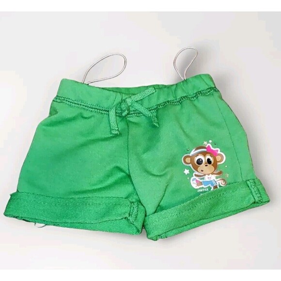 Build A Bear Clothing Green Shorts Justice Monkey Clothes Bab Authentic - Picture 1 of 5